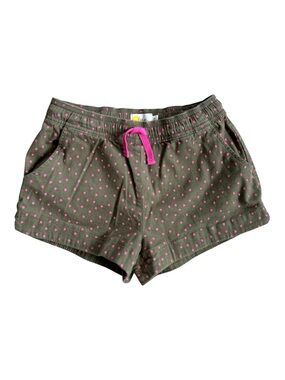 Mini Boden Olive Green Shorts with Pink Heart Dots